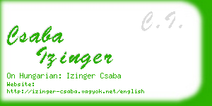 csaba izinger business card